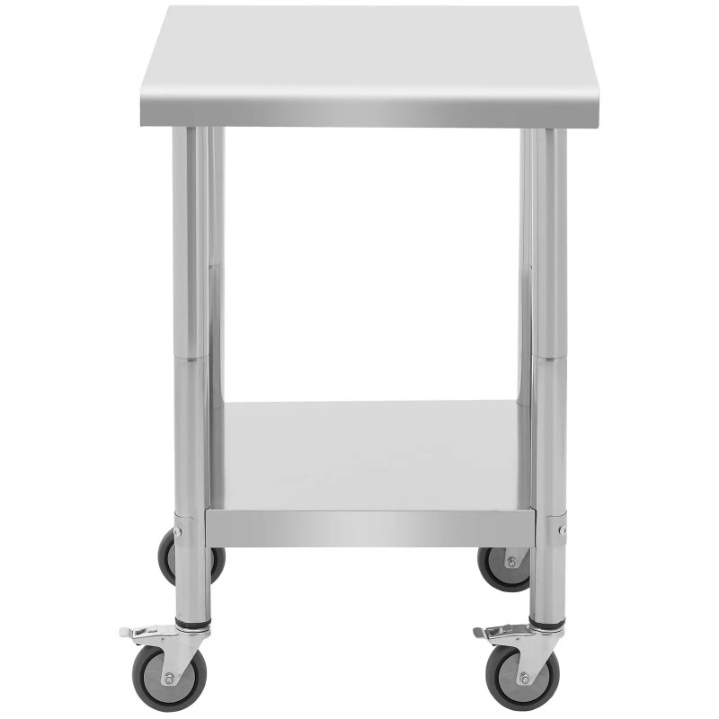 Stalo stalviršis ant ratų 2 lygių 60 x 60 cm PLIENAS iki 120 kg
