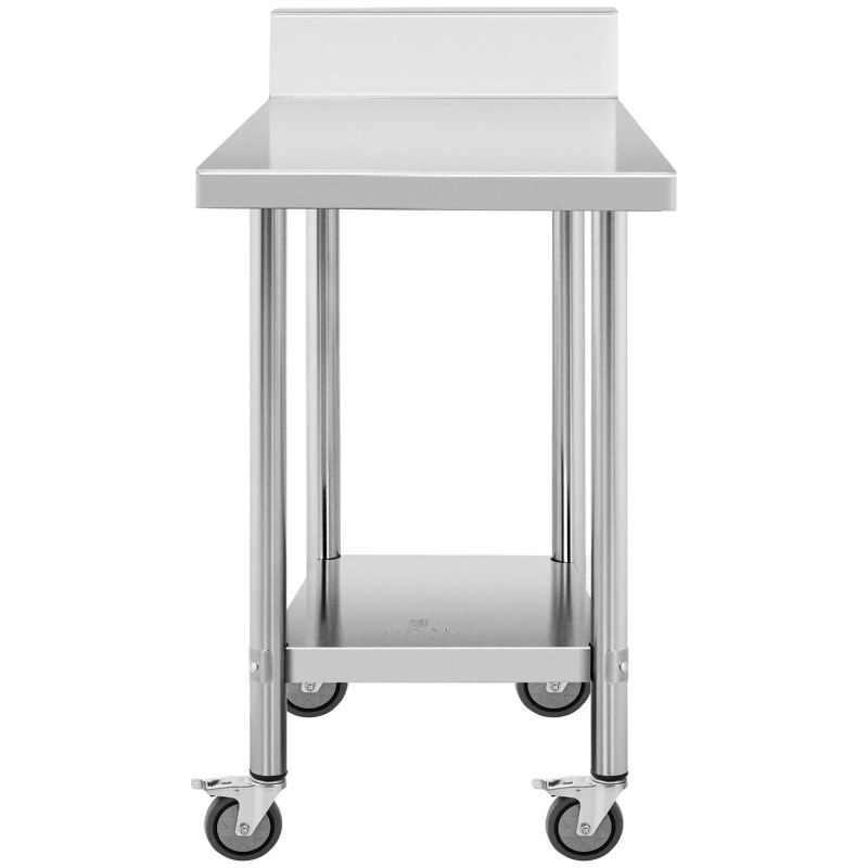 Stalviršis ant ratų su briauna 2 lygiai 60 x 60 cm PLIENAS iki 120 kg
