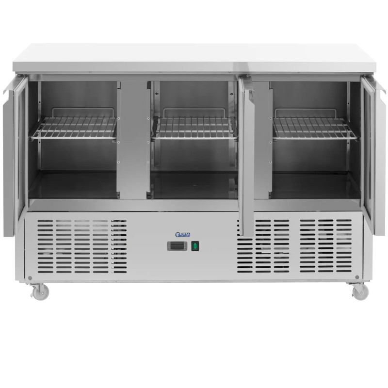 Šaldomas maitinimo stalas ant ratų 3 kamerų 360 l 137 x 70 x 95 cm