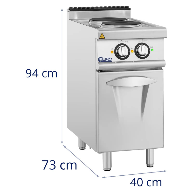 Atskirai pastatoma elektrinė viryklė su spintele, 2 kaitvietės, 5,2 kW, 400 V