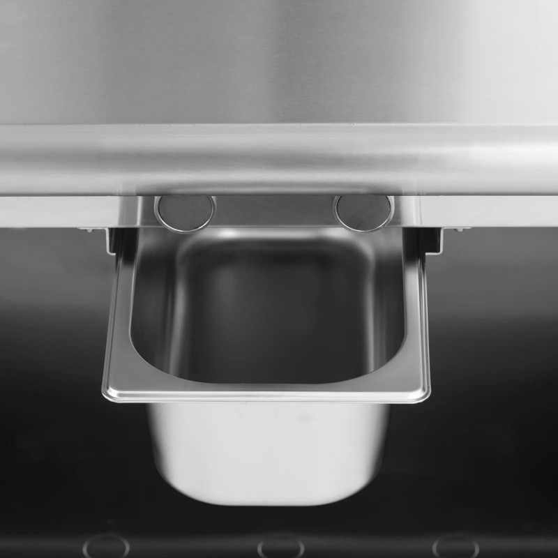 
Grilio elektrinė dviguba lygi grilio plokštė su laisvai pastatoma spintele 10,8 kW 400 V
