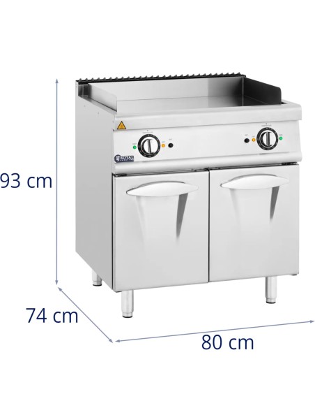 
Grilio elektrinė dviguba lygi grilio plokštė su laisvai pastatoma spintele 10,8 kW 400 V
