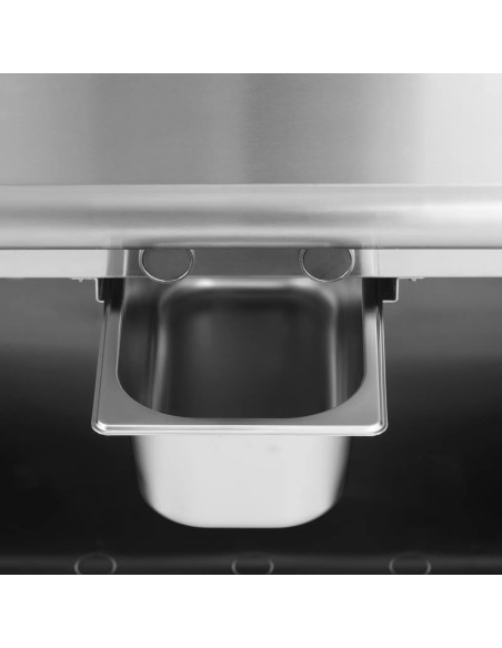 
Grilio elektrinė grilio plokštė su dvigubu grioveliu su laisvai pastatoma spintele 10,8 kW 400 V
