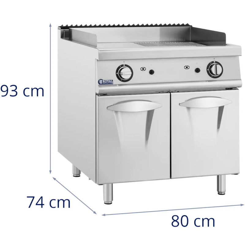 Dvigubas lygias griovelis dujinis grilis su laisvai pastatoma spintele 12 kW