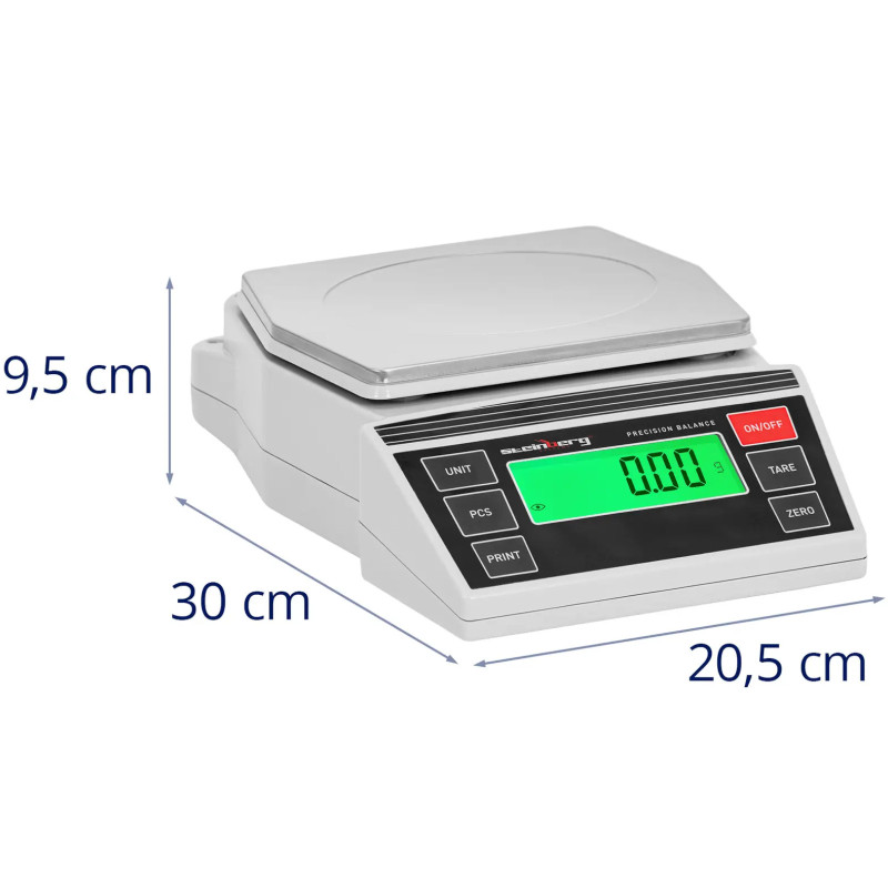 Papuošalų laboratorinių svarstyklių precizinis LCD 0,2-3000g / 0,01g