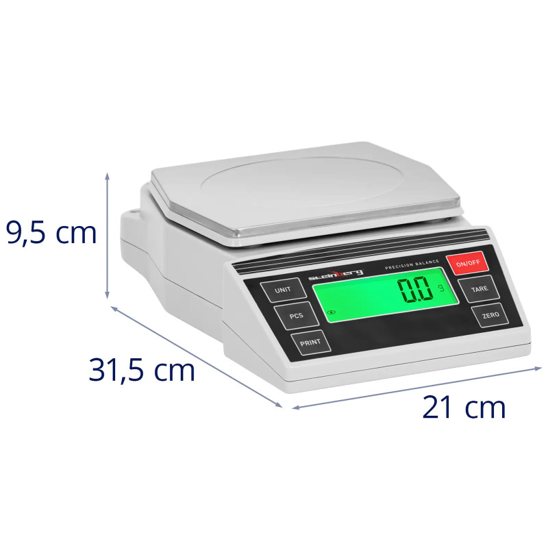 Papuošalų laboratorinių svarstyklių precizinis LCD 2-3000g / 0,1g