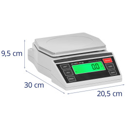
Papuošalų laboratorinių svarstyklių precizinis LCD 2-6000g / 0,1g
