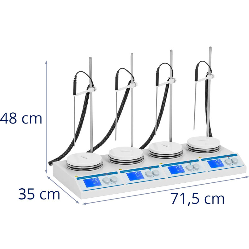 Laboratorinė magnetinė maišyklė su kaitinimo 4 plokštelėmis 4x 2 l iki 2000 aps./ min.