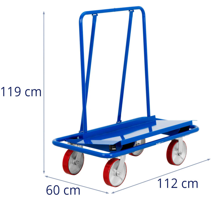 Sandėlio transportavimo vežimėlis skirtas vežti lentas iki 1000 kg