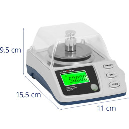 
Tikslios laboratorinės svarstyklės su dangteliu 0,1-60 g / 0,005 g
