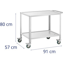 
Maitinimo serviravimo vežimėlis 2 lentynos 80 x 57 cm iki 100 kg
