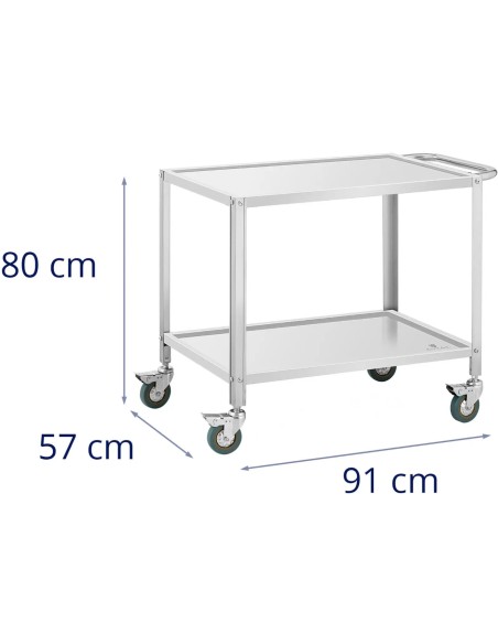 
Maitinimo serviravimo vežimėlis 2 lentynos 80 x 57 cm iki 100 kg

