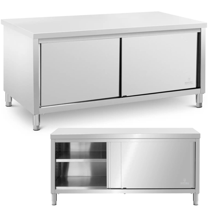 
Gastronominis stalas su stumdomų durų spintele 180 x 80 x 87 cm iki 500 kg
