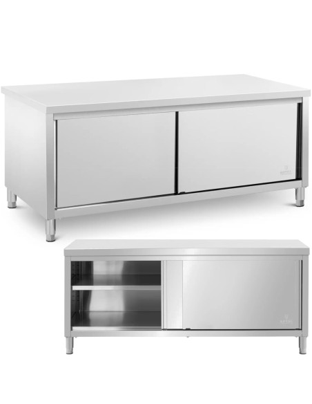 Gastronominis stalas su stumdomų durų spintele 200 x 80 x 87 cm iki 500 kg
 
Gastronominis stalas su stumdomų durų spintele 200 x 80 x 87 cm iki 500 kg