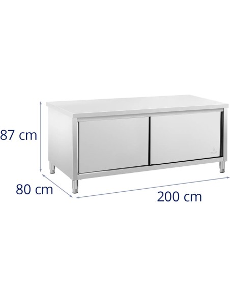 Gastronominis stalas su stumdomų durų spintele 200 x 80 x 87 cm iki 500 kg
 
Gastronominis stalas su stumdomų durų spintele 200 x 80 x 87 cm iki 500 kg