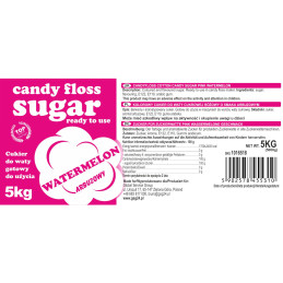 Spalvingas cukrus cukraus vatai raudono arbūzo skonio 5kg
