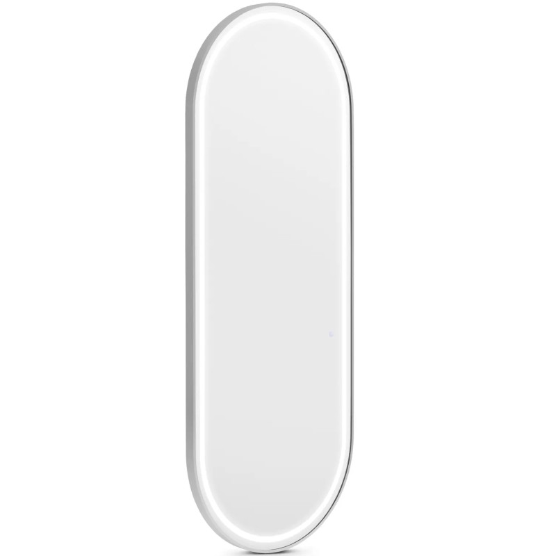 Konsolinis kirpyklos konsolinis veidrodis su LED apšvietimu ovalus 180 x 70 cm - sidabrinis
