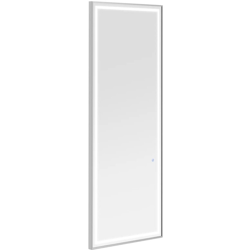 Konsolinis kirpyklos konsolinis veidrodis su LED apšvietimu stačiakampis 180 x 70 cm - sidabrinis