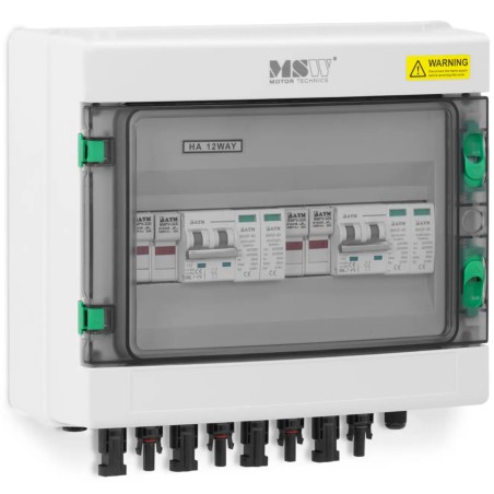 PV skirstomoji dėžutė fotovoltiniams elementams, 2 tipo, 2 įėjimai, 2 išėjimai, 1000 V, IP65
 
PV skirstomoji dėžutė fotovoltiniams elementams, 2 tipo, 2 įėjimai, 2 išėjimai, 1000 V, IP65
