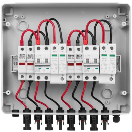 PV skirstomoji dėžutė fotovoltiniams elementams, 2 tipo, 2 įėjimai, 2 išėjimai, 1000 V, IP65
 
PV skirstomoji dėžutė fotovoltiniams elementams, 2 tipo, 2 įėjimai, 2 išėjimai, 1000 V, IP65