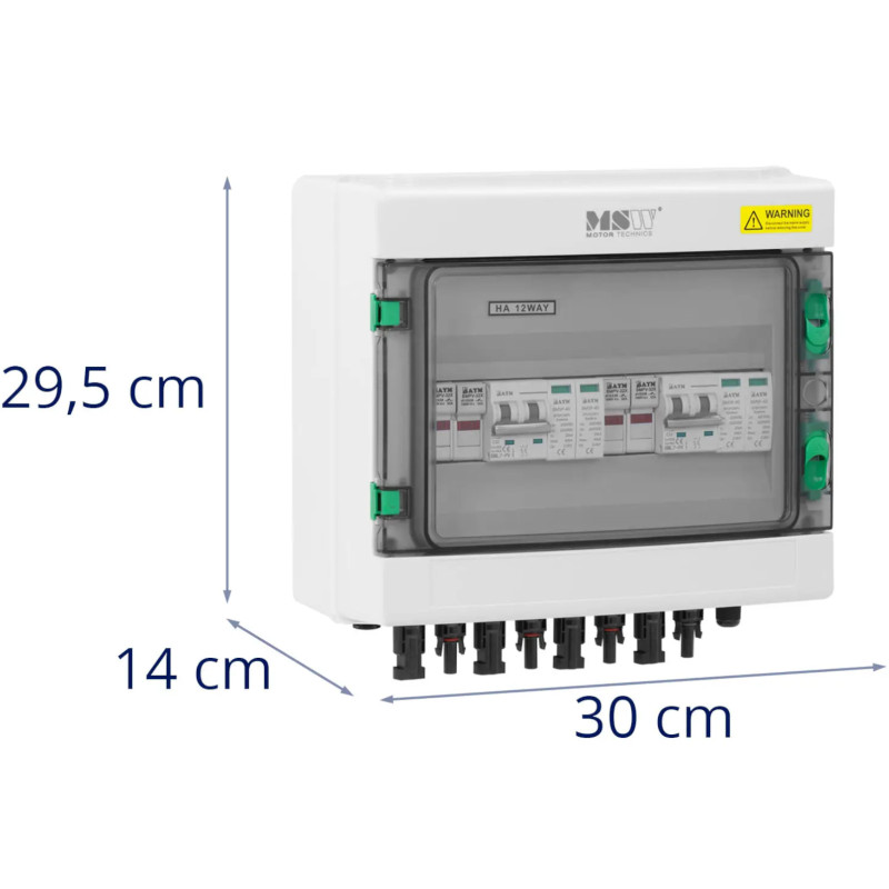 PV skirstomoji dėžutė fotovoltiniams elementams, 2 tipo, 2 įėjimai, 2 išėjimai, 1000 V, IP65
