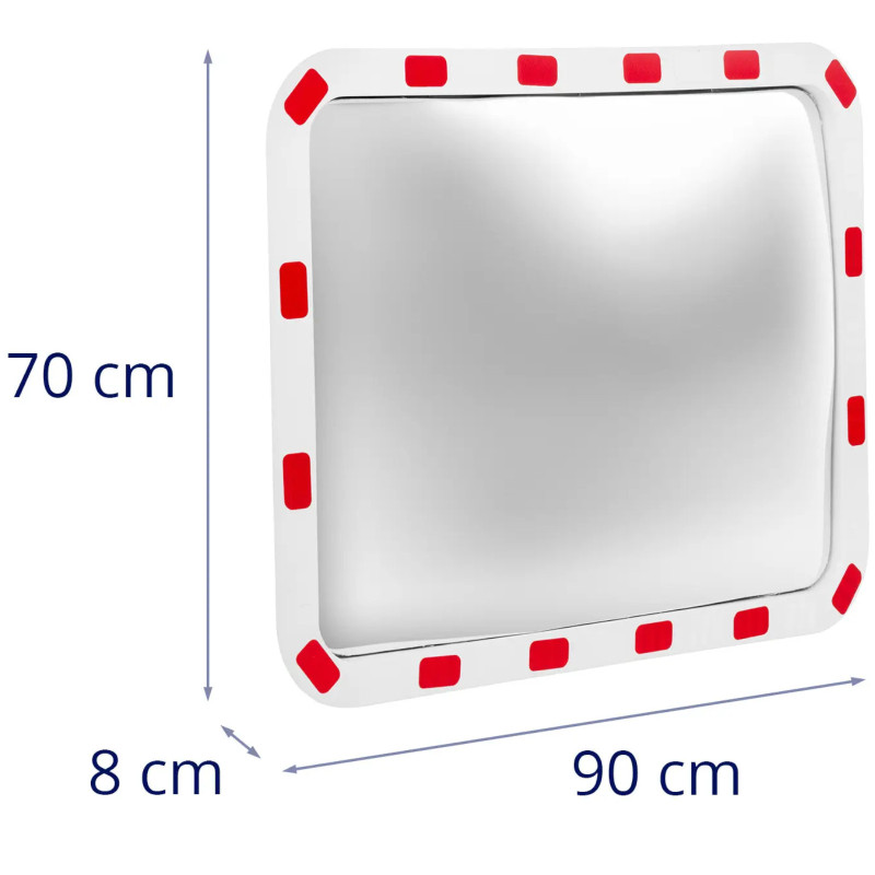 Stačiakampis gatvės veidrodis 130 laipsnių 60 x 80 x 8 cm