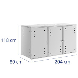 
Dangtis šiukšliadėžei su ventiliacija 3 x 240 l
