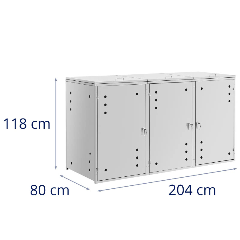 Dangtis šiukšliadėžei su ventiliacija 3 x 240 l