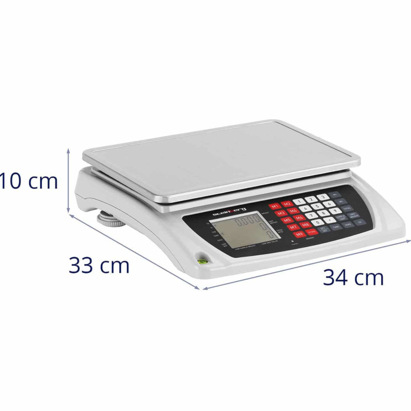 LCD komercinės svarstyklės 33,5 x 23 cm 7,5 kg / 0,6 g