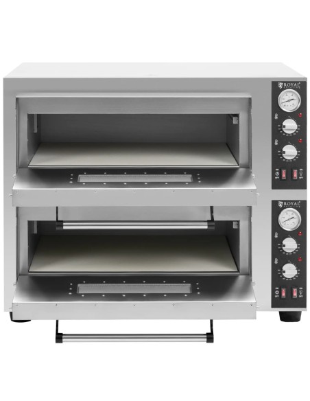 
Dviejų kamerų picos krosnis su šamotiniais akmenimis 8 picoms, 30 cm skersmens, 8400 W
