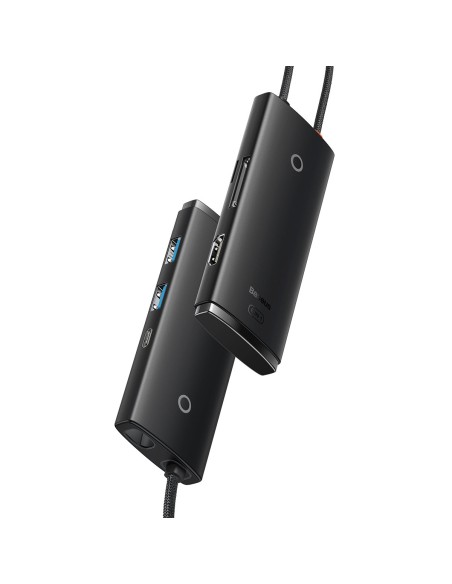 „Lite“ serijos daugiafunkcis HUB USB-C 2 x USB 3.0 USB-C HDMI 1.4 SD-TF juodas „Lite“ serijos daugiafunkcis HUB USB-C 2 x USB 3.0 USB-C HDMI 1.4 SD-TF juodas