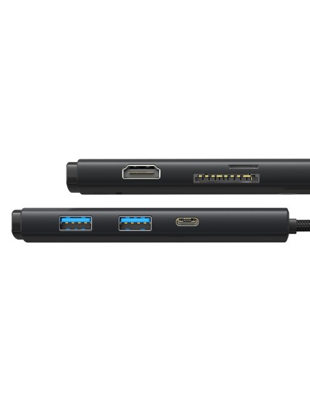 „Lite“ serijos daugiafunkcis HUB USB-C 2 x USB 3.0 USB-C HDMI 1.4 SD-TF juodas „Lite“ serijos daugiafunkcis HUB USB-C 2 x USB 3.0 USB-C HDMI 1.4 SD-TF juodas