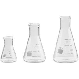 
Laboratorinės Erlenmeyer kolbos kūginės 50/ 150/ 250 ml - rinkinyje 3 vnt.
