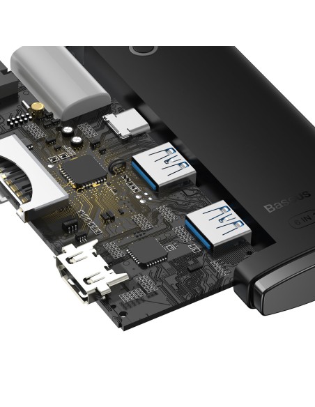 „Lite“ serijos daugiafunkcis HUB USB-C 2 x USB 3.0 USB-C HDMI 1.4 SD-TF juodas „Lite“ serijos daugiafunkcis HUB USB-C 2 x USB 3.0 USB-C HDMI 1.4 SD-TF juodas
