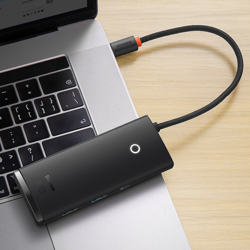 „Lite“ serijos daugiafunkcis HUB USB-C 2 x USB 3.0 USB-C HDMI 1.4 SD-TF juodas