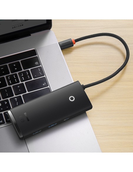 „Lite“ serijos daugiafunkcis HUB USB-C 2 x USB 3.0 USB-C HDMI 1.4 SD-TF juodas „Lite“ serijos daugiafunkcis HUB USB-C 2 x USB 3.0 USB-C HDMI 1.4 SD-TF juodas