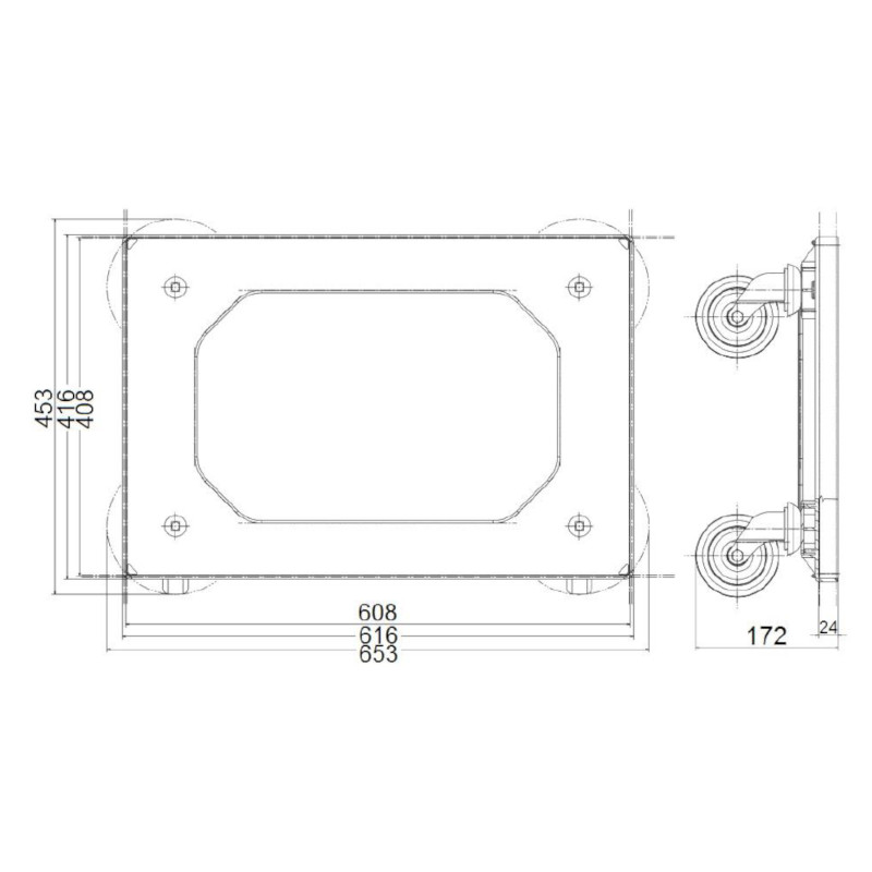 
Transportavimo vežimėlis 60x40cm konteinerių dėžėms
