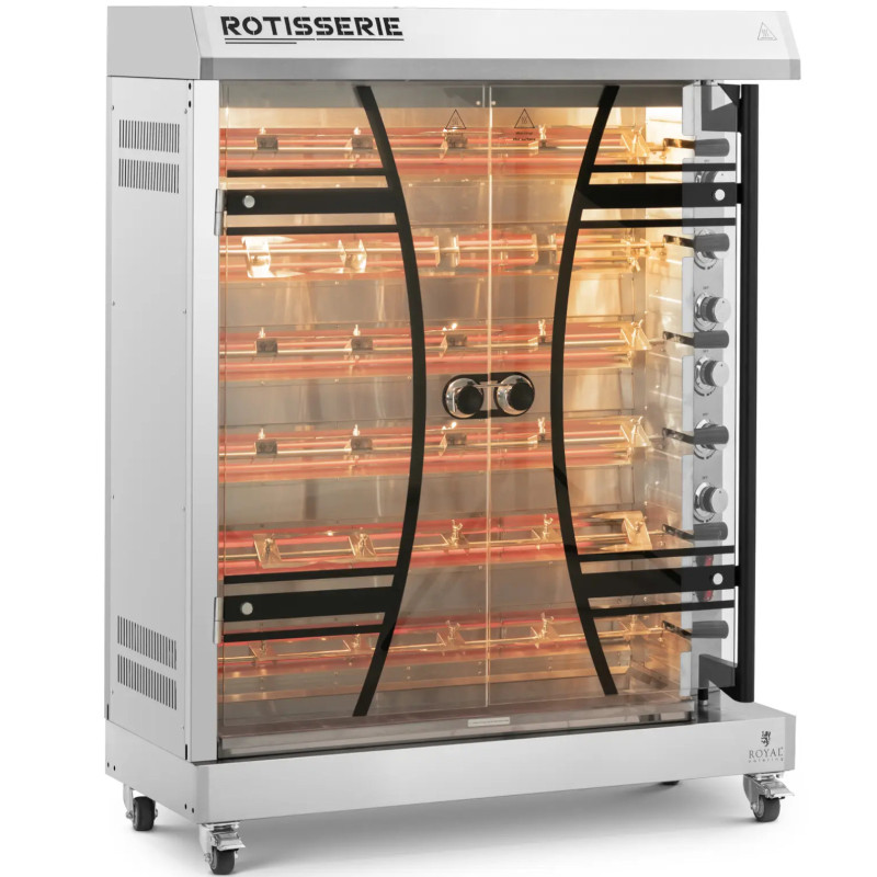 
Elektrinis vištienos kepsnys 6 iešmeliai 36 viščiukams 12000 W
