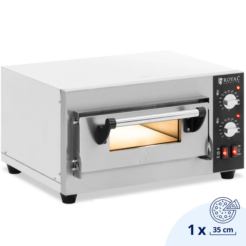 
Elektrinė picos krosnelė su šamotiniu akmeniu 1 picai, skersmuo 35cm 2000W
