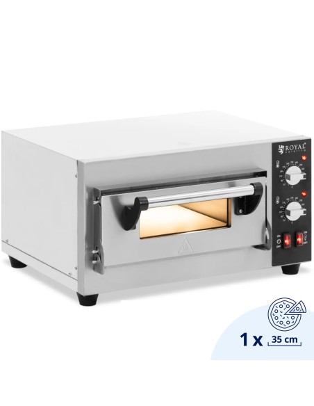 
Elektrinė picos krosnelė su šamotiniu akmeniu 1 picai, skersmuo 35cm 2000W
