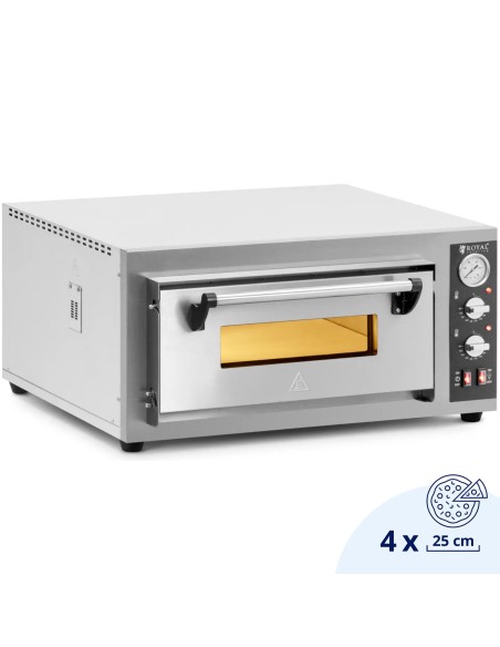 
Elektrinė picų krosnelė su šamoto akmeniu 4 picoms skersmuo 25cm 4200W
