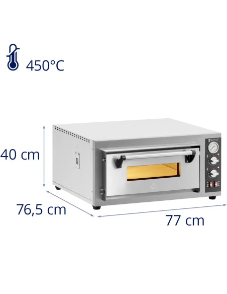 
Elektrinė picų krosnelė su šamoto akmeniu 4 picoms skersmuo 25cm 4200W
