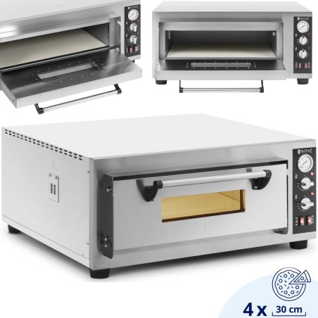 
Elektrinė picų krosnelė su šamoto akmeniu 4 picoms skersmuo 30cm 4200W
