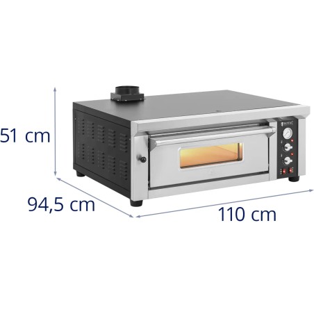 
Elektrinė picų krosnelė su šamoto akmeniu 4 picoms skersmuo 33cm 4200W
