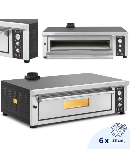 Elektrinė picų krosnelė su šamotu 6 picoms, skersmuo 33cm 400V 6600W
 
Elektrinė picų krosnelė su šamotu 6 picoms, skersmuo 33cm 400V 6600W