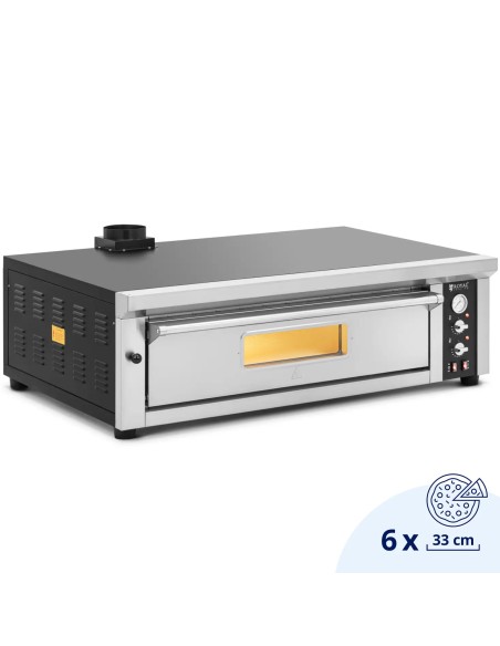 Elektrinė picų krosnelė su šamotu 6 picoms, skersmuo 33cm 400V 6600W
 
Elektrinė picų krosnelė su šamotu 6 picoms, skersmuo 33cm 400V 6600W