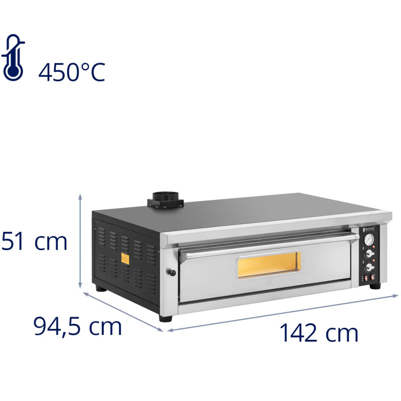 Elektrinė picų krosnelė su šamotu 6 picoms, skersmuo 33cm 400V 6600W