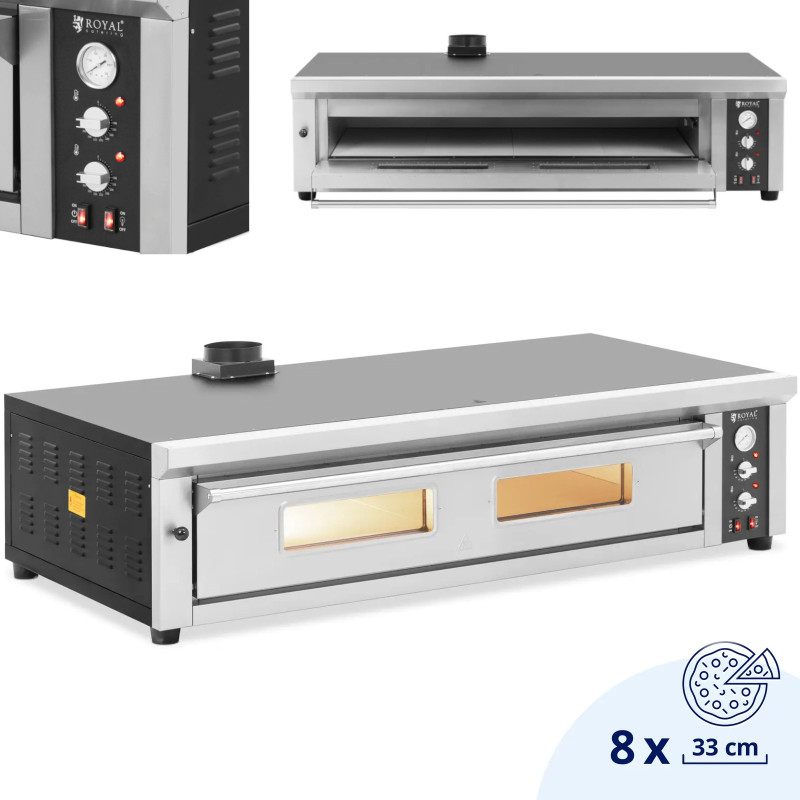 
Elektrinė picų krosnelė su šamotu 8 picoms, skersmuo 33cm 400V 8400W
