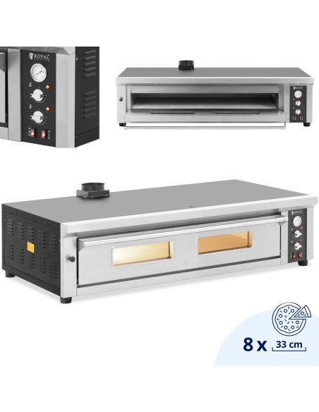 
Elektrinė picų krosnelė su šamotu 8 picoms, skersmuo 33cm 400V 8400W
