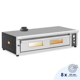 
Elektrinė picų krosnelė su šamotu 8 picoms, skersmuo 33cm 400V 8400W
